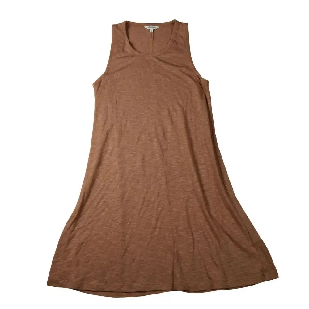 Madewell Tank Swing T Shirt Dress in Camel Tan Small Coastal Minimalist Preppy